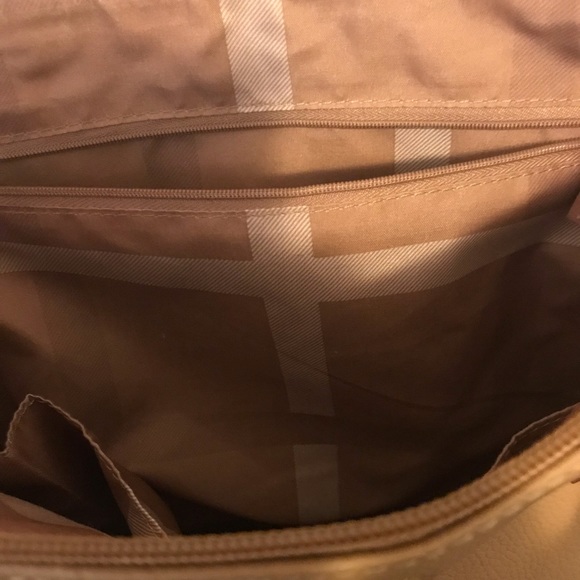 NWOT Camel Genuine Pebble Leather Handbag - Picture 4 of 7